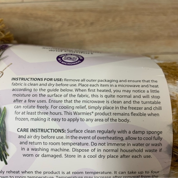 Warmies Giraffe Plush Microwaveable Neck Wrap  Heat Pad Lavender Heating Cooling - Picture 6 of 7